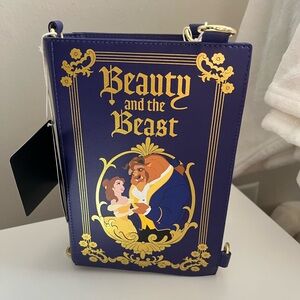 NWT Loungefly Purple and Gold Beauty and the Beast Backpack/Crossbody